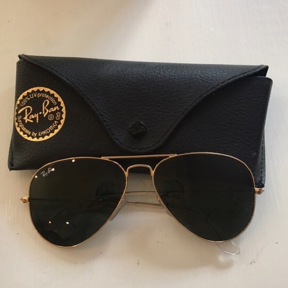 Ray-Ban Other - Ray-Ban Gold & Black Aviator Sunglasses